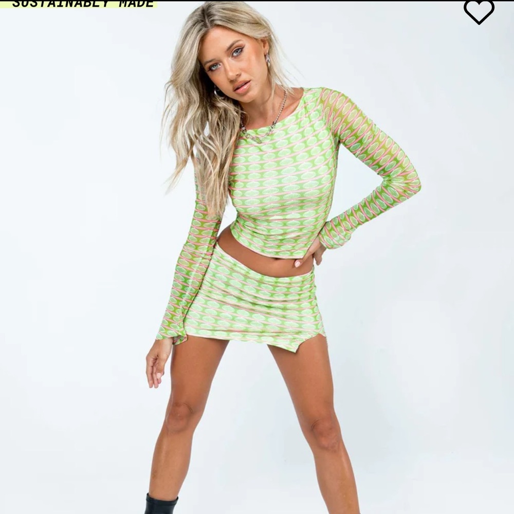 set- Lester mini skirt multi & lester long sleeve top multi